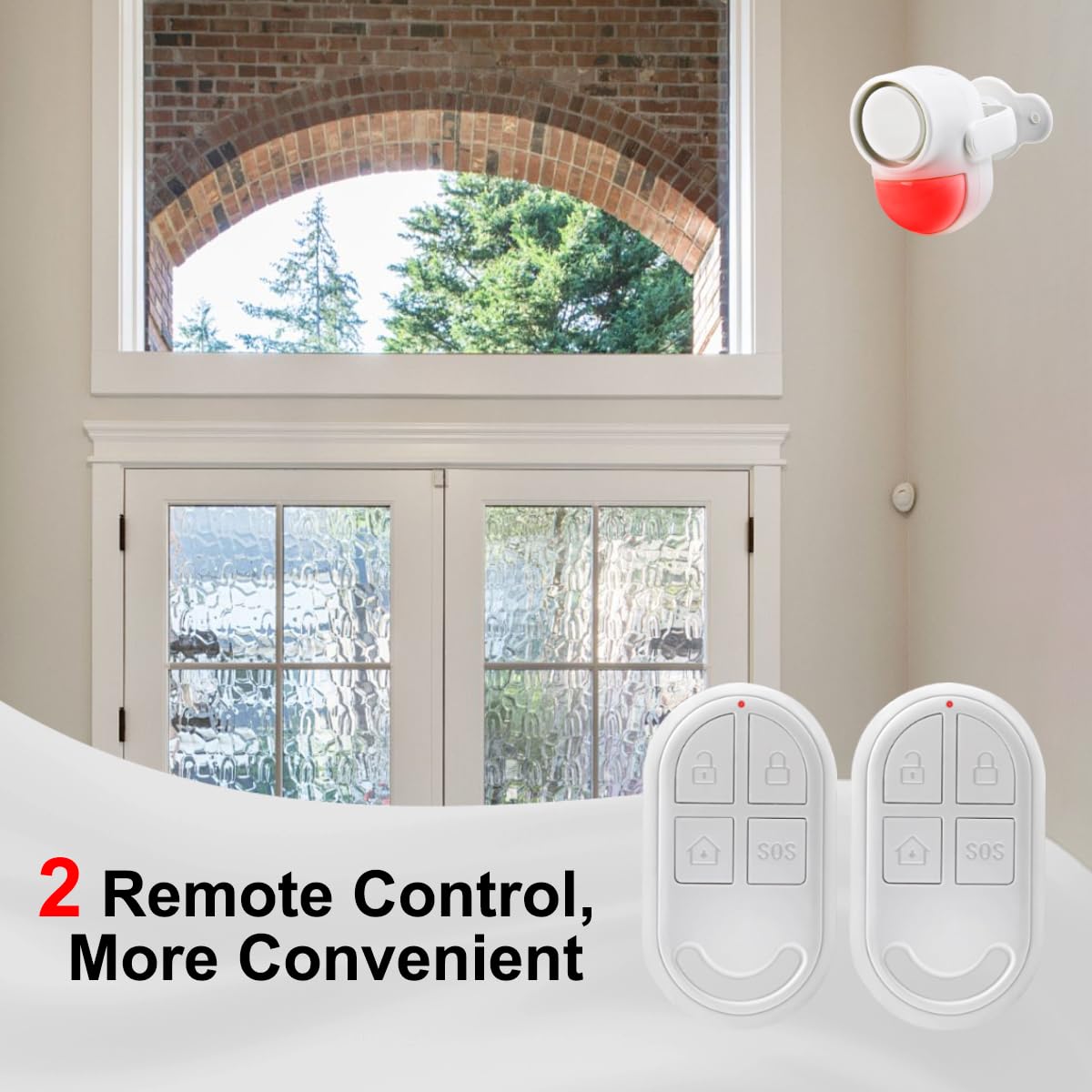 Shed Alarm, Shed Security Alarm for Home / Ranch / Van / Carport / Shop Infrared Detection Technology with 328ft Remote SOS Button Battery Powered 125db Extra Loud - Black