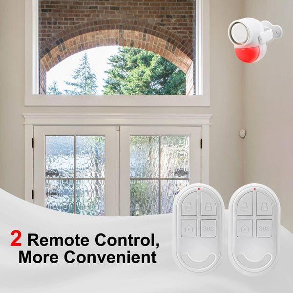 Shed Alarm, Shed Security Alarm for Home / Ranch / Van / Carport / Shop Infrared Detection Technology with 328ft Remote SOS Button Battery Powered 125db Extra Loud - Black