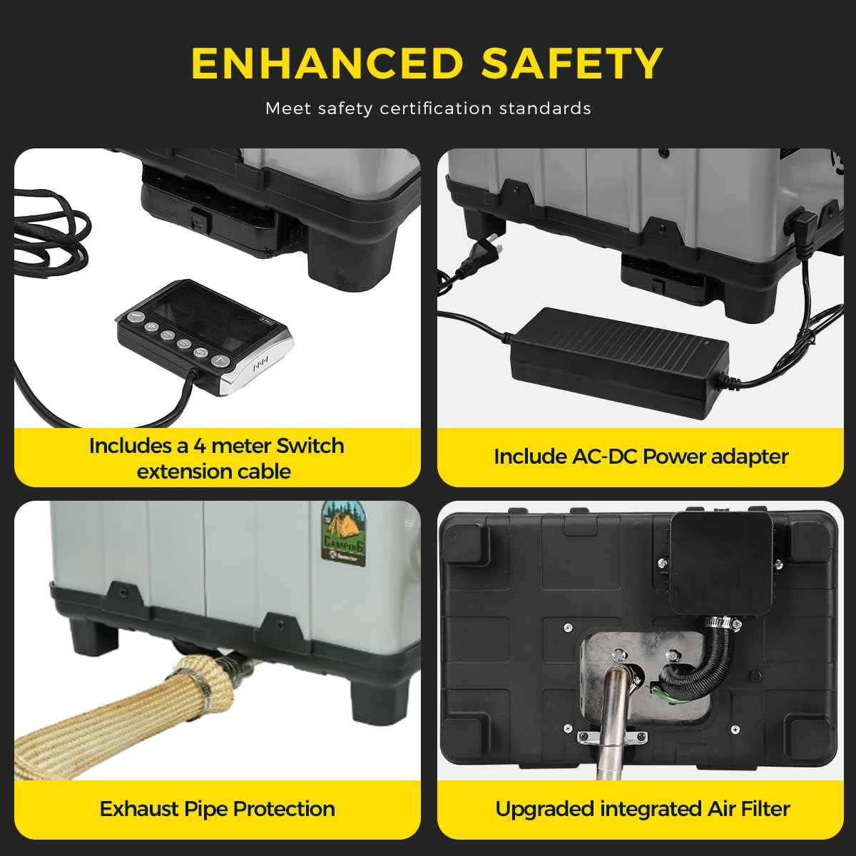 8KW TB10 Toolbox Diesel Air Heater, AC 240V DC12V 24V Night Parking Heater, w/ 5500m Adaptive Plateau, Auto Start - Stop, Ventilation Mode, LCD Panel & APP control, for Campervan Car Trucks RV Trailer