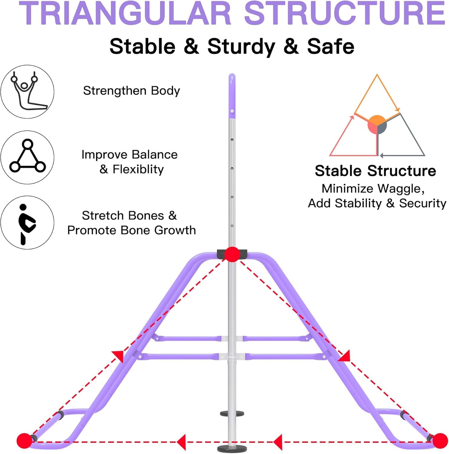 EVERYMILE Gymnastics Bars, Junior Training Kip Bar Gymnastics Equipment for Home,Adjustable Height Folding Horizontal Bar with Gymnastic Rings for Kid