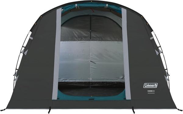 Coleman Cook 4 Family Tent | 4 Man Tunnel Tent with Separate Living And Sleeping Area | Easy To Pitch | 4 Person Camping Tent | 3000mm Waterproof | with Sewn-in Groundsheet