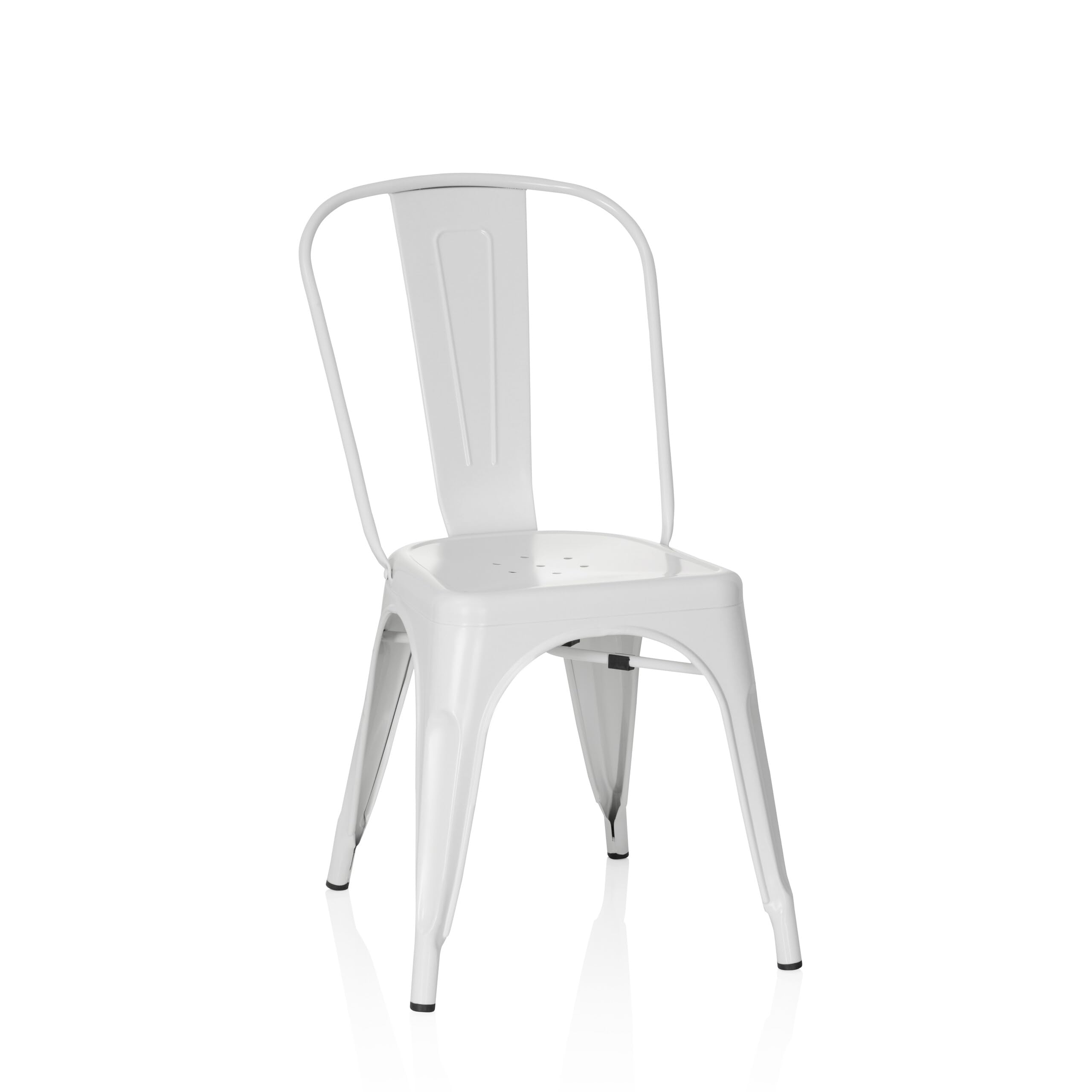 hjh OFFICE 645037 Chair VANTAGGIO BRUSH metallic semi-gloss white stackable sturdy bar stool