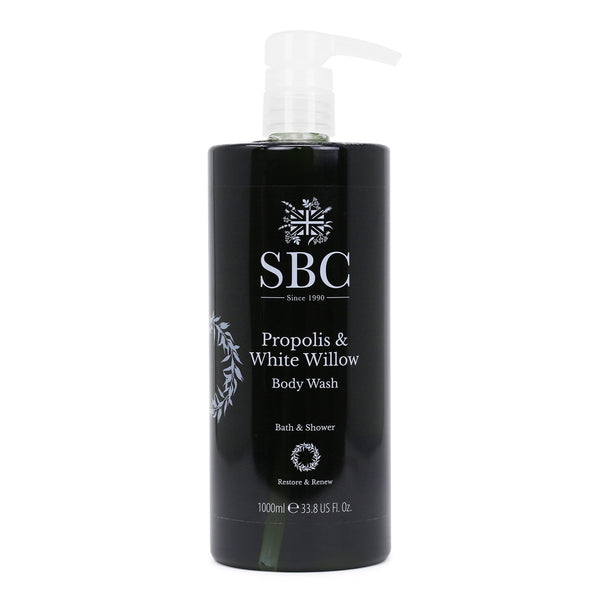 SBC Skincare Propolis & White Willow Body Wash 1000ml - Shower Gel and Bubble Bath for Breakout-Prone Skin