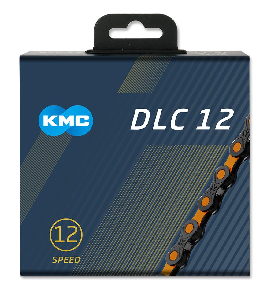 KMC DLC 12 Speed Chain, Black/Orange, 126 Link