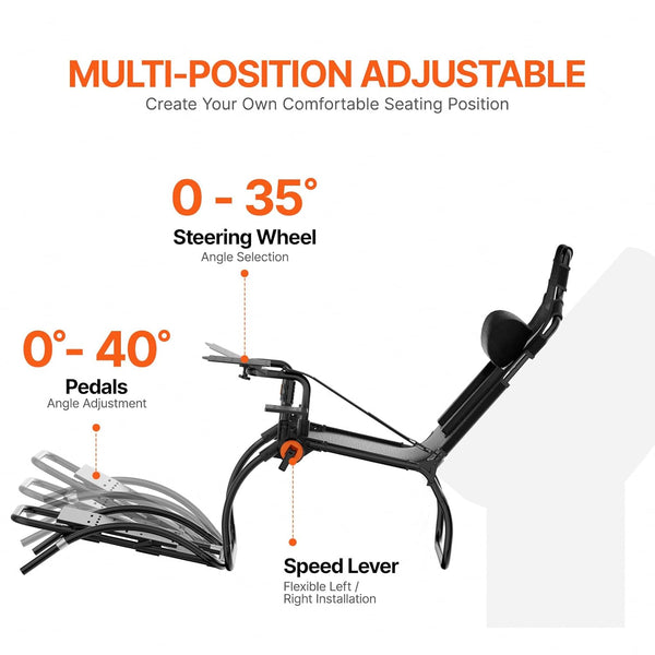 VEVOR Racing Wheel Stand Foldable For Logitech G923/G920/G29, Steering Wheel Stand & Foot Pedal Angle Adjustable,Portable Steel Driving Simulator Cockpit-Thrustmaster T248P, Fanatec, Hori, Compact