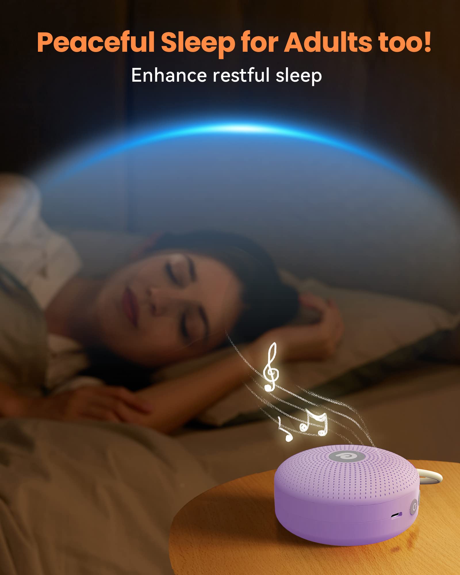 Dreamegg White Noise Machine, Portable Sound Machine Baby Features Powerful Battery, D11Max Sleep Aid Sound Machine for Baby Adults 21 Soothing Sounds for Sleeping Nursery Travel Gift USB Rechargeable