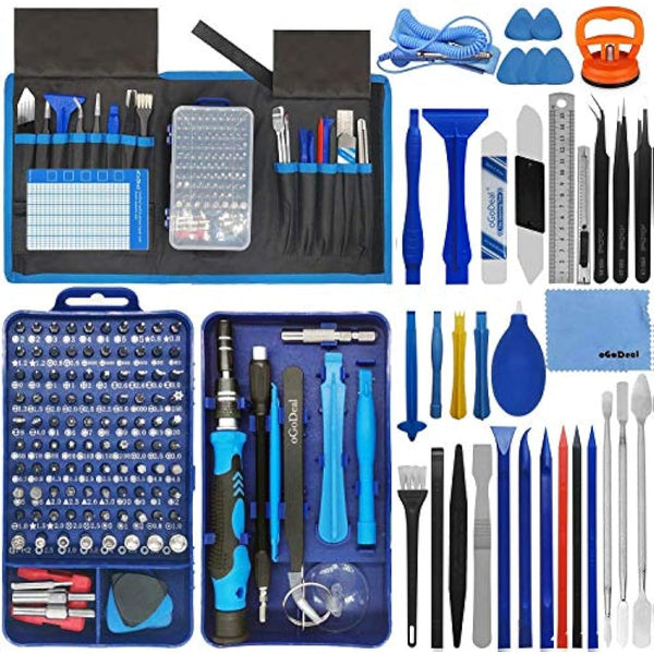 oGoDeal 155 in 1 Precision Screwdriver Set Professional Electronic Repair Tool Kit for Computer, Eyeglasses, iPhone, Laptop, PC, Tablet,PS3,PS4,Xbox,MacBook,Camera,Watch,Toy,Jewelers,Drone (Blue)