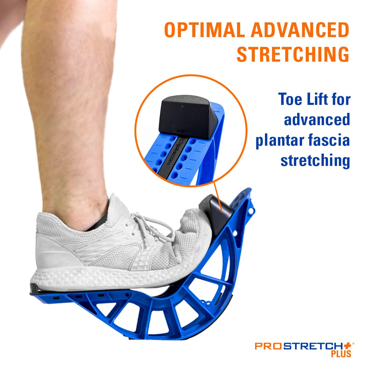 ProStretch Plus Blue - Adjustable Calf Stretcher & Foot Rocker for Plantar Fasciitis, Achilles Tendonitis, Flexibility (Slip Resistant Bottom)