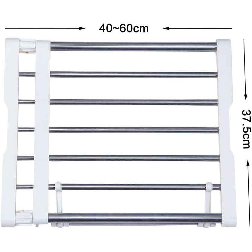 BAOYOUNI Extendable Closet Shelf Rod Organizer, Heavy-Duty Metal Divider 40-60cm