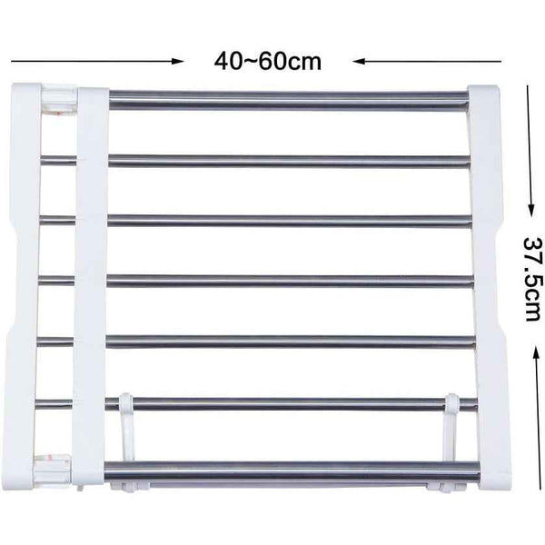 BAOYOUNI Extendable Closet Shelf Rod Organizer, Heavy-Duty Metal Divider 40-60cm