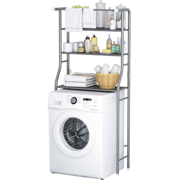 3-Tier Drum Storage Rack Space-Saving Bathroom Organizer Silver MOYIPIN