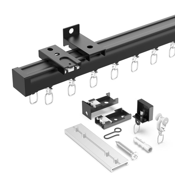 YLNANMI Flexible Ceiling Curtain Track Ceiling and Wall Mounted (64inches/5.3FT)-Easy to Install Smooth Sliding Curtain Track Ceiling&Wall