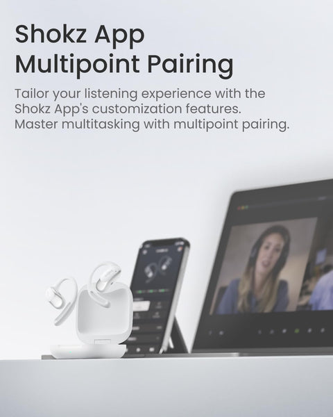 SHOKZ OpenFit Air Open-Ear Headphones, True Wireless Bluetooth Earphones with Mic, Fast Charging, 28h Playtime, IP54 Waterproof for Workout - Black