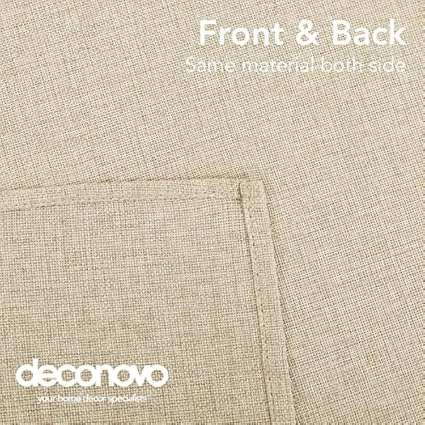 Deconovo Faux Linen Tablecloth Water Resistant Tablecloths Rectangular Wipeable Tablecloth for Children Beige 150x240cm(59x95in)