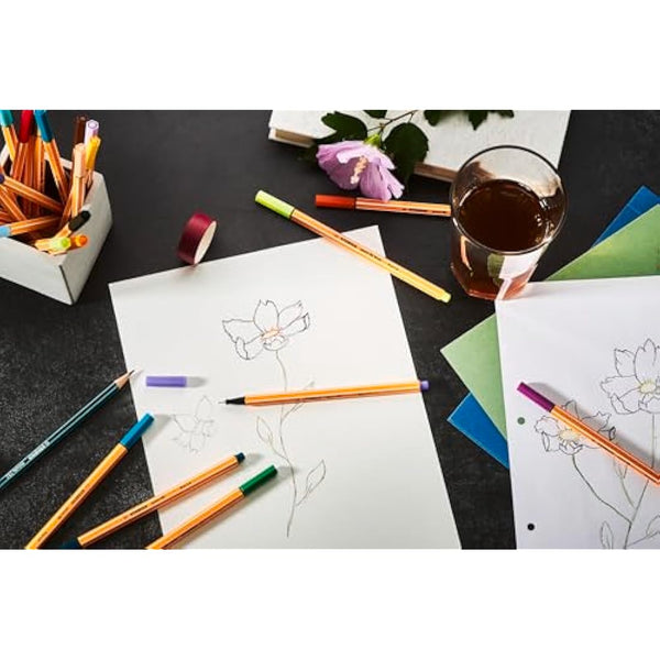 STABILO point 88 - Fineliner - ARTY - Pack of 65 - Assorted Colours