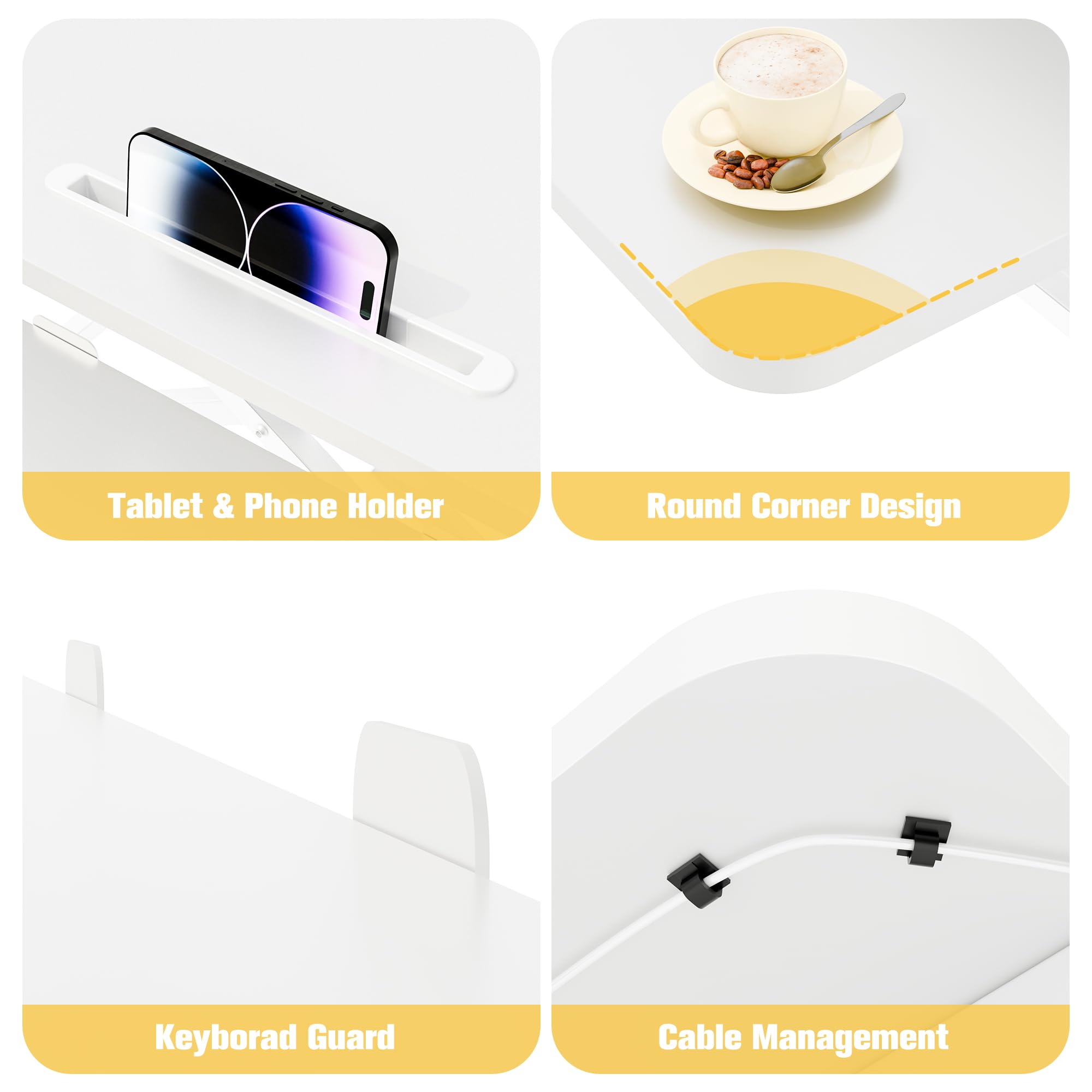 ERGOMAKER Height Adjustable Standing Desk Converter - 101cm (40 Inch) Wide Platform Tabletop Workstation - Quick Sit to Stand Desk Riser for Dual Monitors White