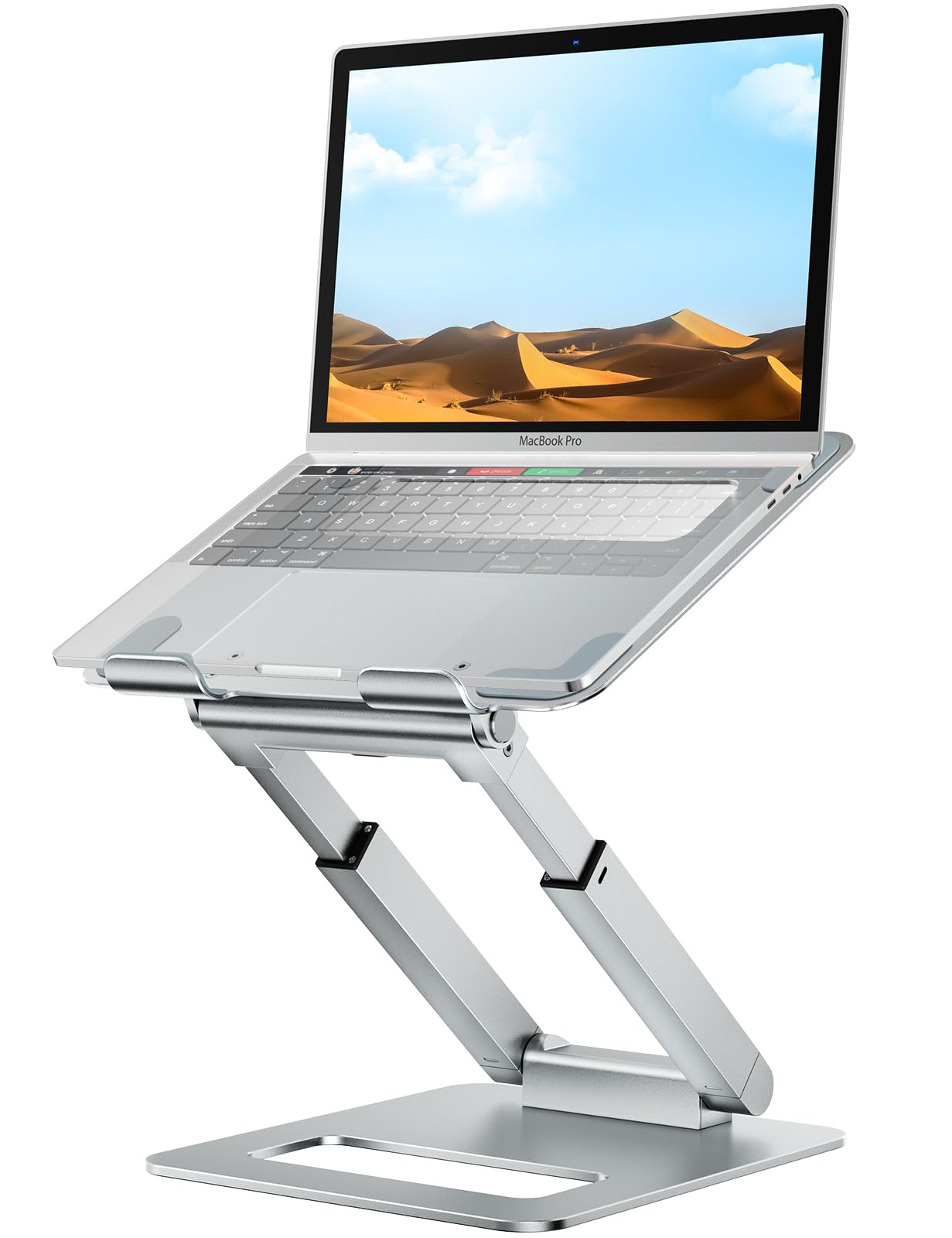 Laptop Stand for Desk Adjustable Height, Ergonomic Sit Stand Computer Stand for Good Posture, Aluminum Standing Laptop Riser for Protecting Spine