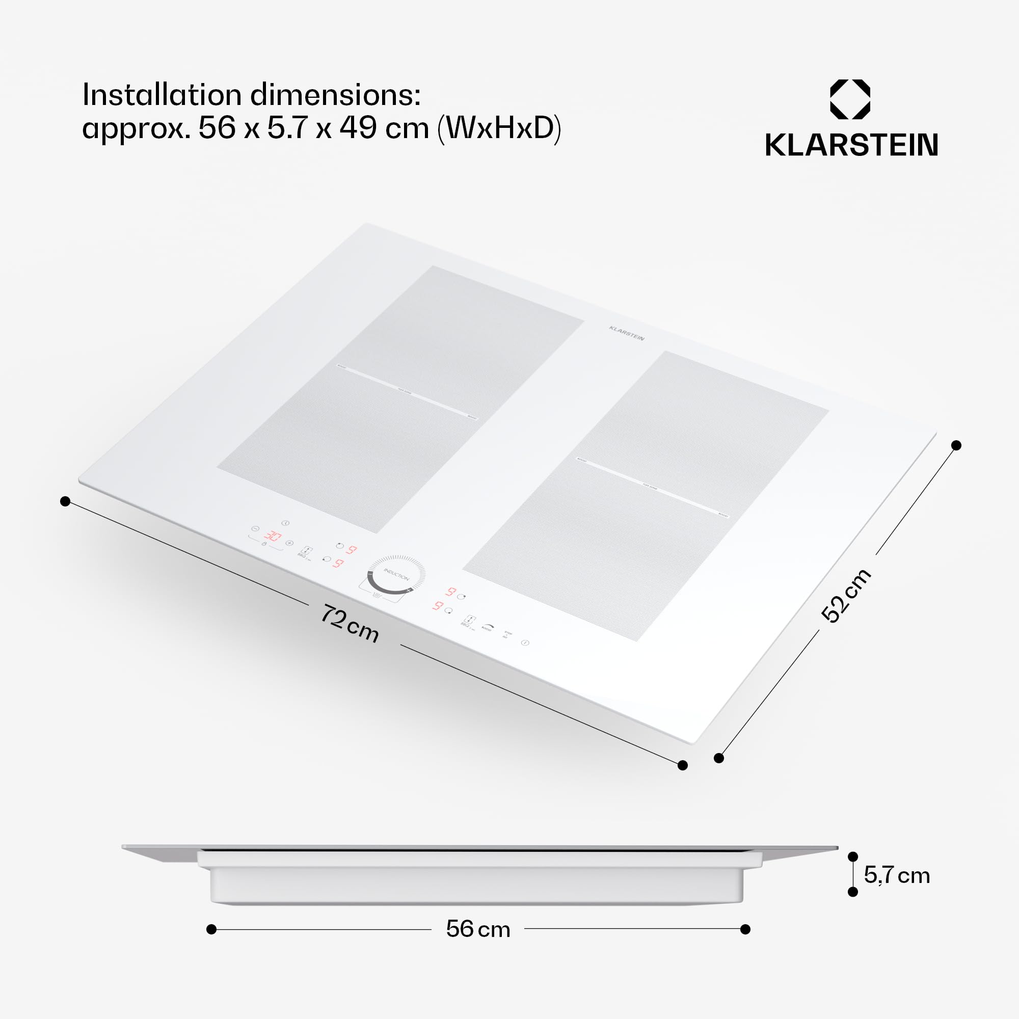 Klarstein Induction Hob, 7000W Electric Hobs Induction Cooker, 4 Ring Electric Pan Hob, Built-In Table Top Cookers w/ 4 Hobs, Touch Control, Inductions Heater Cooktops, Hot Plates for Cooking