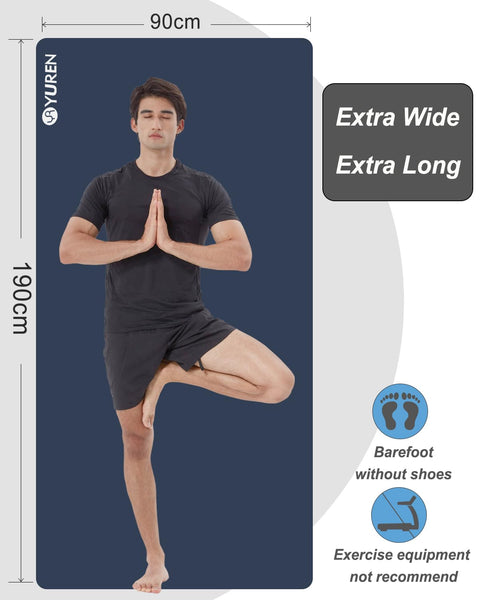 RYTMAT Yoga Mat Thick 15mm NBR 190 x 90cm Wide Exercise Mat for Home Gym Yoga Pilates Cardio Gymnastics Training with Carry Bag