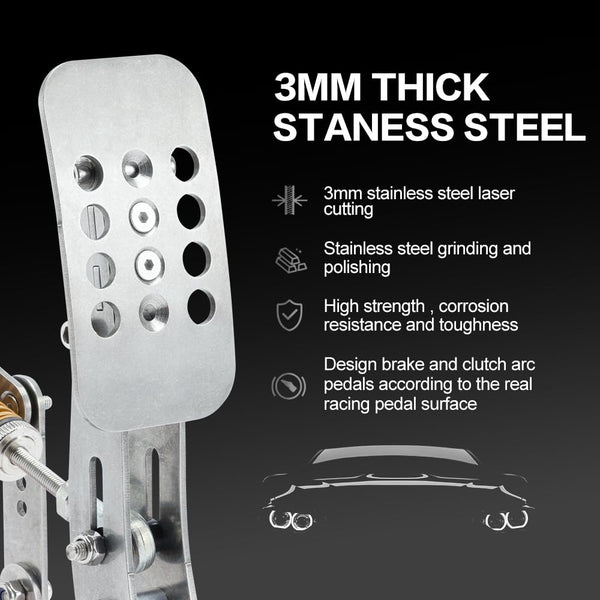 Simjack UT Sim Racing Pedals 200KG Load Cell Brake Pedal PC Racing Simulator Pedals Pressure Sensor HE Hydraulic Pedal (UT-P3-H3)