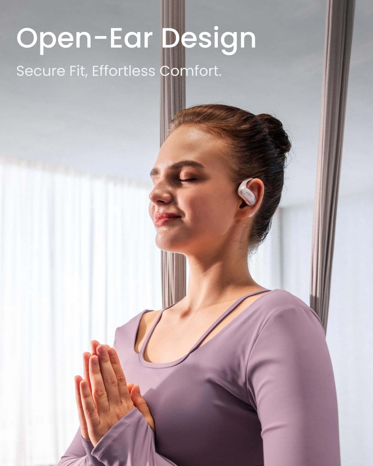 SHOKZ OpenFit Air Open-Ear Headphones, True Wireless Bluetooth Earphones with Mic, Fast Charging, 28h Playtime, IP54 Waterproof for Workout - Black