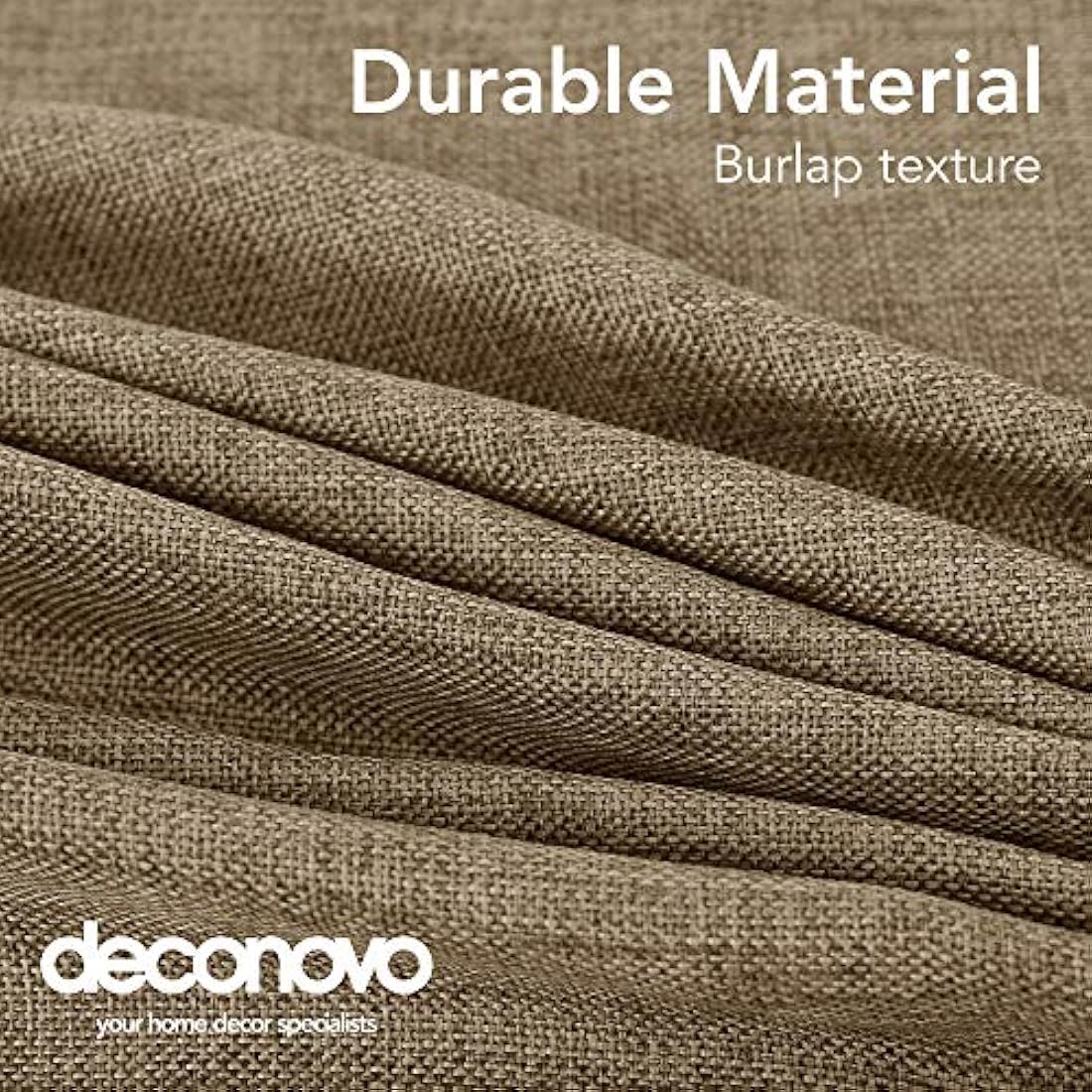 Deconovo Rectangle Faux Linen Table Cloth Water Resistant Tablecloth for Dinning 59x79in(150x200cm) Light Brown