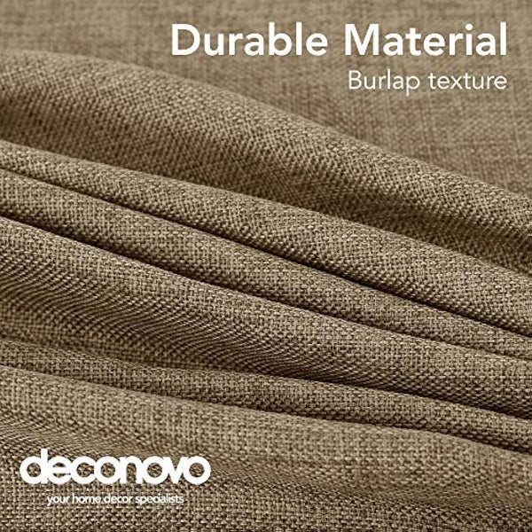 Deconovo Rectangle Faux Linen Table Cloth Water Resistant Tablecloth for Dinning 59x79in(150x200cm) Light Brown