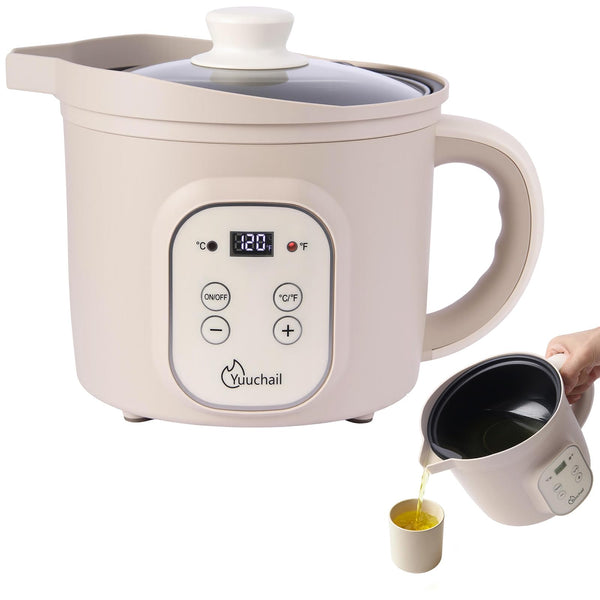 Yuuchail 1.5L Electric Wax Melter with Digital Display, Precise Temp Control 30?150?C, 3-Hour Auto Shut-Off & Non-Stick Coating, Wax Melting Pot for