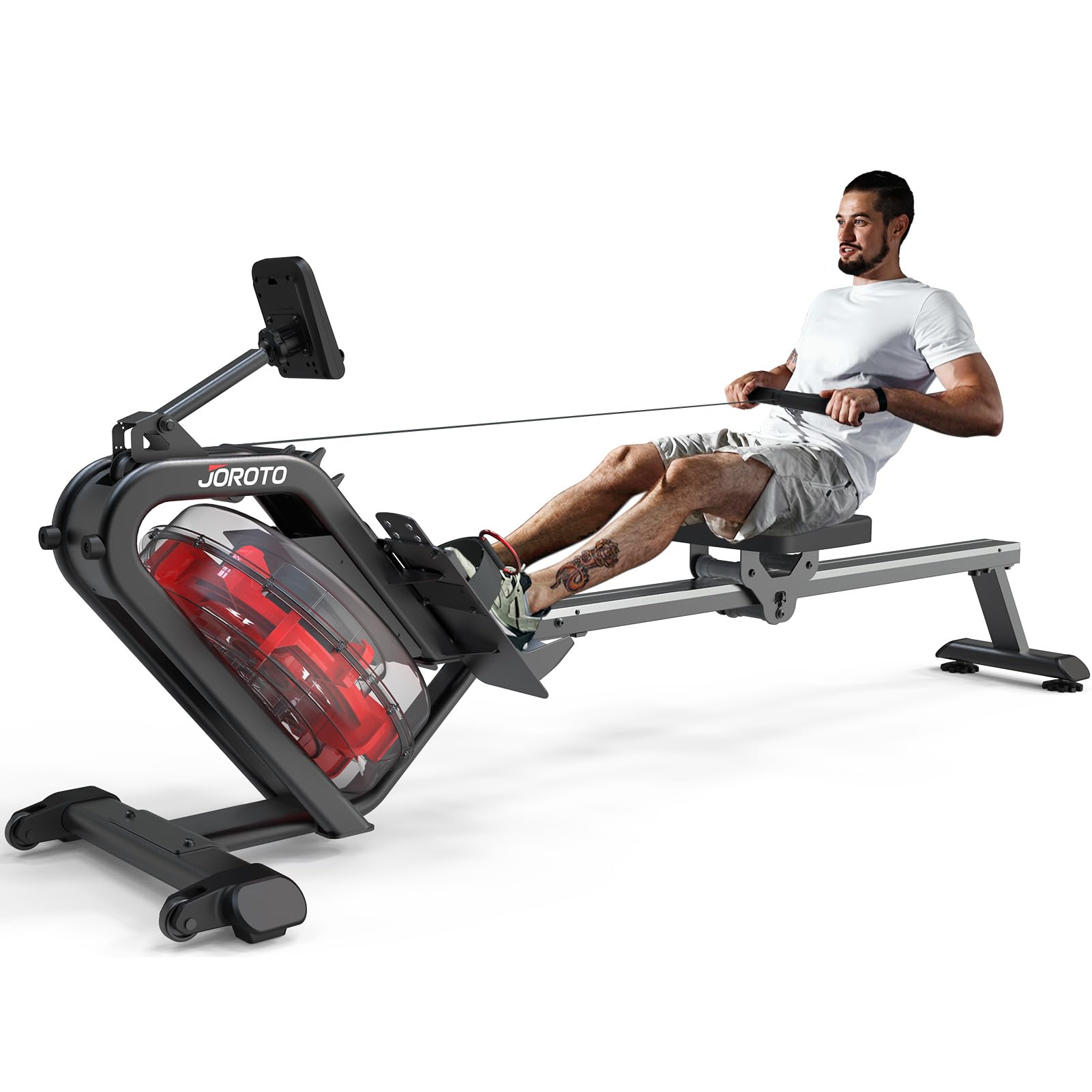 JOROTO MR23 Rowing Machines for Home Gym Foldable Rower Machine 300 LBS Weight Capacity with Bluetooth Function, Ipad Holder