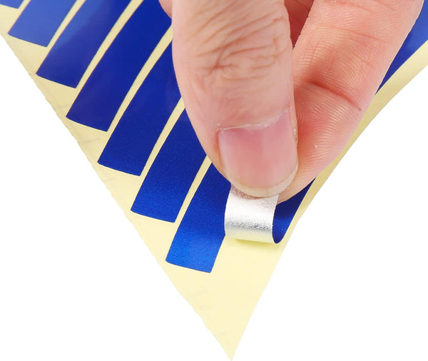 X AUTOHAUX 16pcs Fit 12" Wheel Motorcycle Car Wheel Rim Sticker Strips Blue