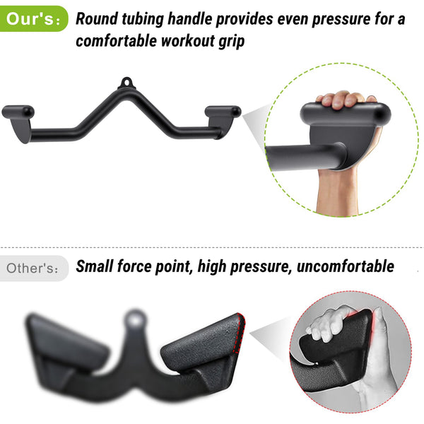 SELEWARE Multifunction-Grip LAT Pull Down Bars W/Heavy Duty Steel Tubing Structure Home Gym Workout Attachments Triceps Press Down Bar for Cable