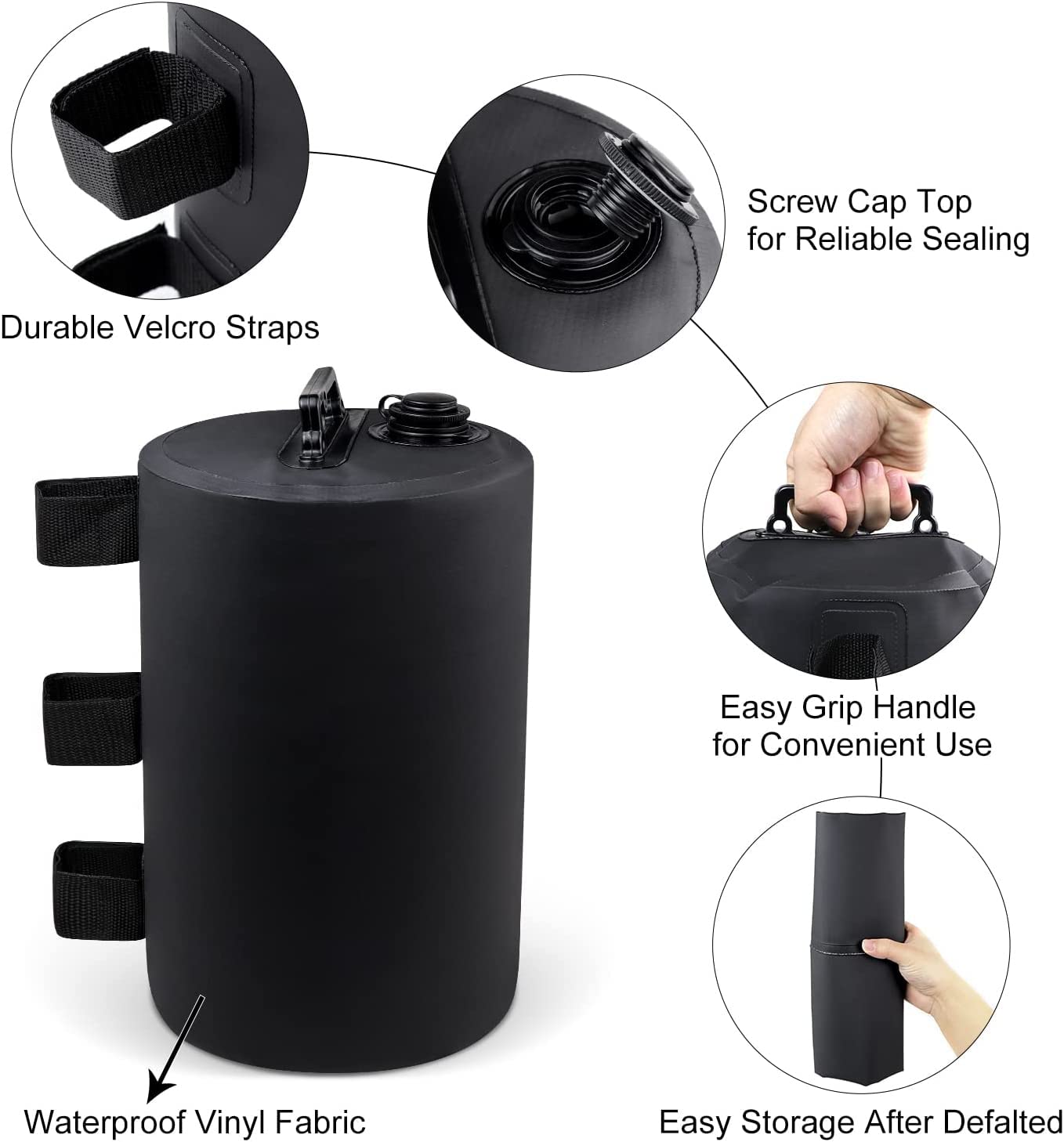 Gazebo Water Weights Bag, Portable Leg Weights Water Fillable Weights,Leg Weights for Pop Up Gazebo,Patio Umbrella, Outdoor Furniture,4 Pcs-Pack