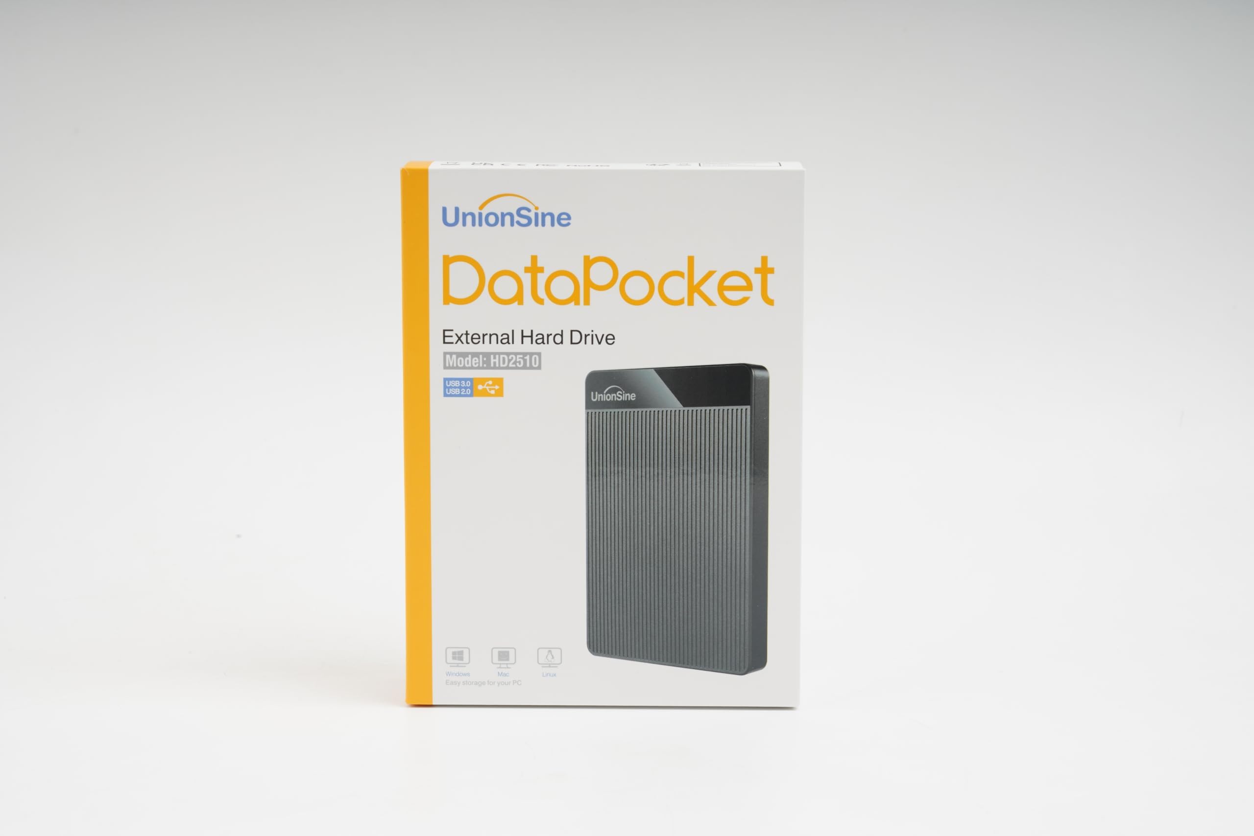 UnionSine HD2510 500GB USB 3.0 Ultra Slim Portable External Hard Drive HDD Compatible with PC, Mac, Laptop, Xbox, Xbox One, PS4 (Black)