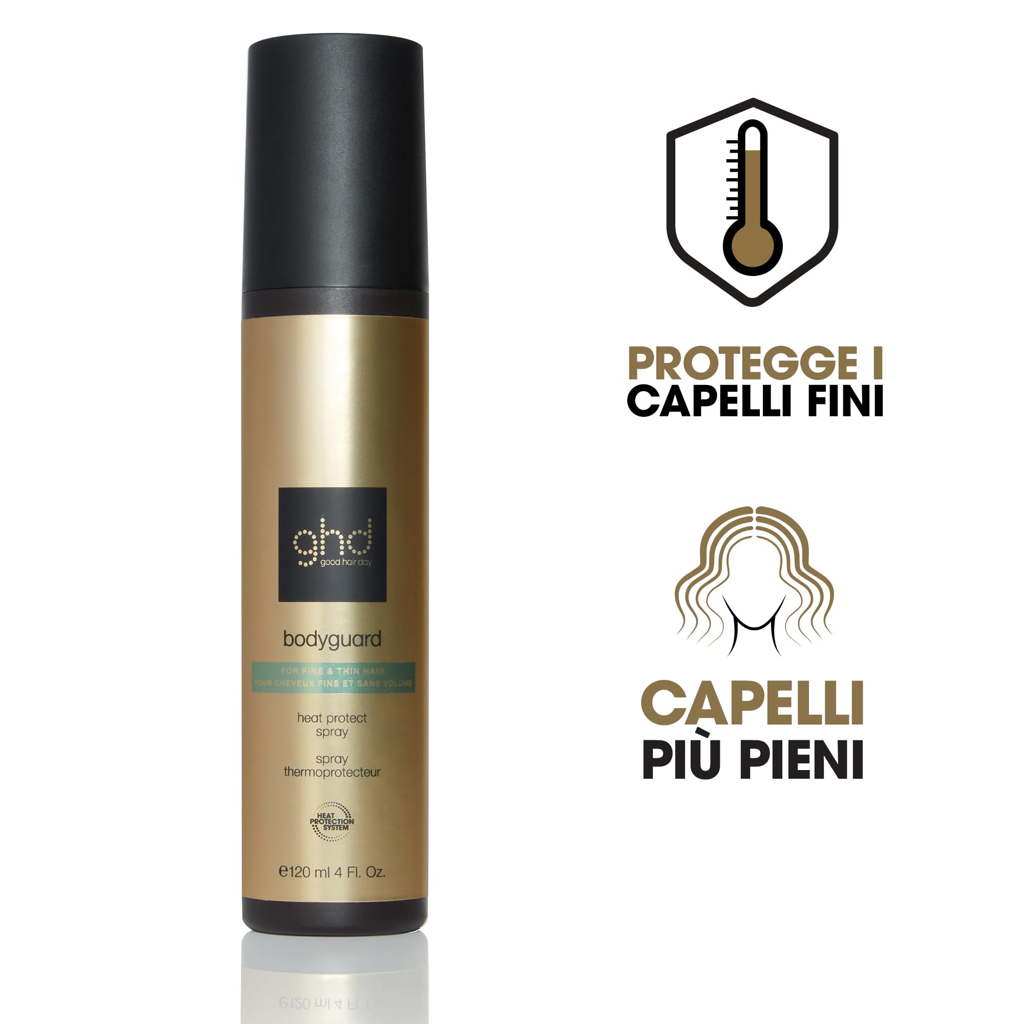 ghd Bodyguard Heat Protect Spray - Invisible & Lightweight Heat Protection, Protects Against Heat Damage, Hair Looks & Feels Healthier - 120ml