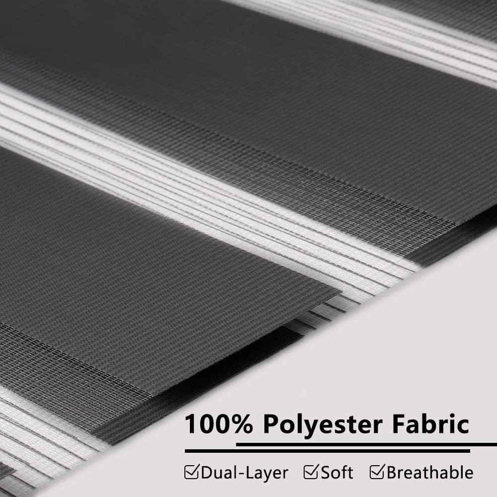 Zebra Roller Blind Day Night Window Blind Light Filtering 60x230cm Dark Grey Kokorona