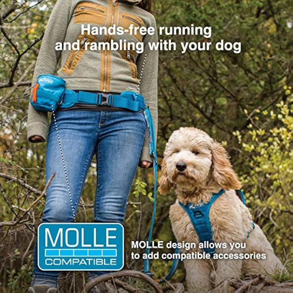 Kurgo RSG Active Utility Belt, Hands-Free Waist Belt for Dog Walking, Adjustable, MOLLE Compatible, Coastal Blue