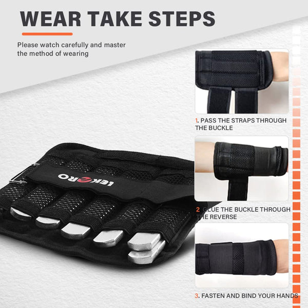 Wrist Arm Weights, Adjustable Wrist Weights, Removable Wrist Ankle Weights for Men Women, for Fitness, Walking, Jogging, Workout, Running, 1Pair 2