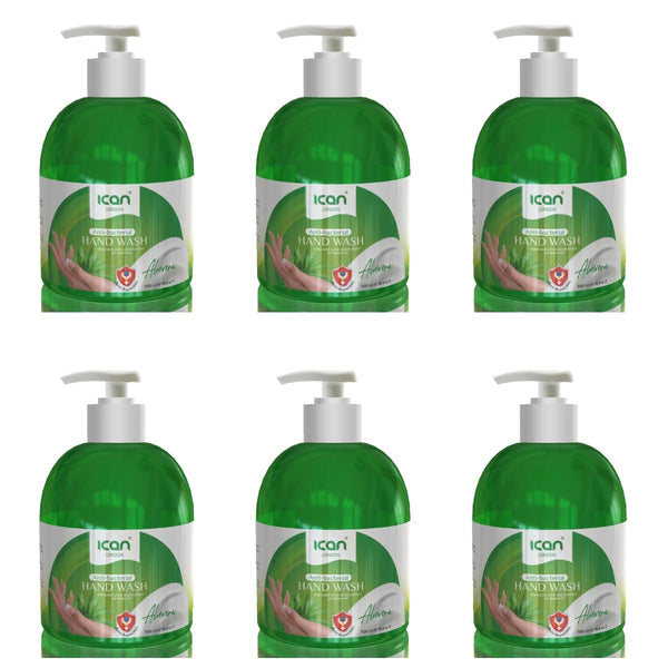 ican London Aloe Vera Anti-bacterial Hand Wash 6 x 500ml