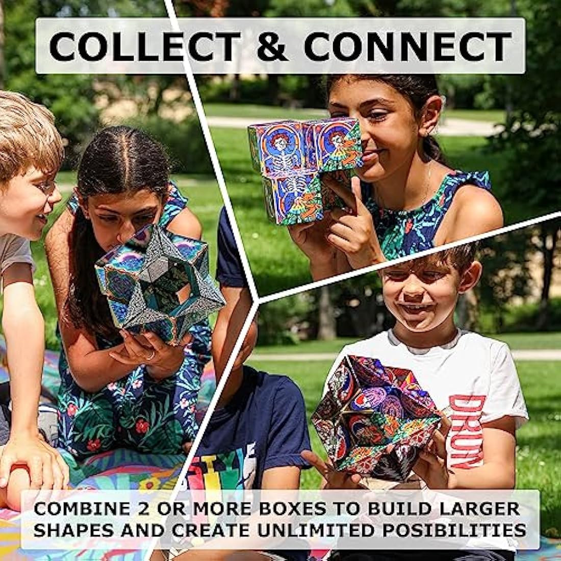 SHASHIBO Shape Shifting Box - Award-Winning, Patented Fidget Cube w/ 36 Rare Earth Magnets - Transforms Into Over 70 Shapes (Optical Illusion)