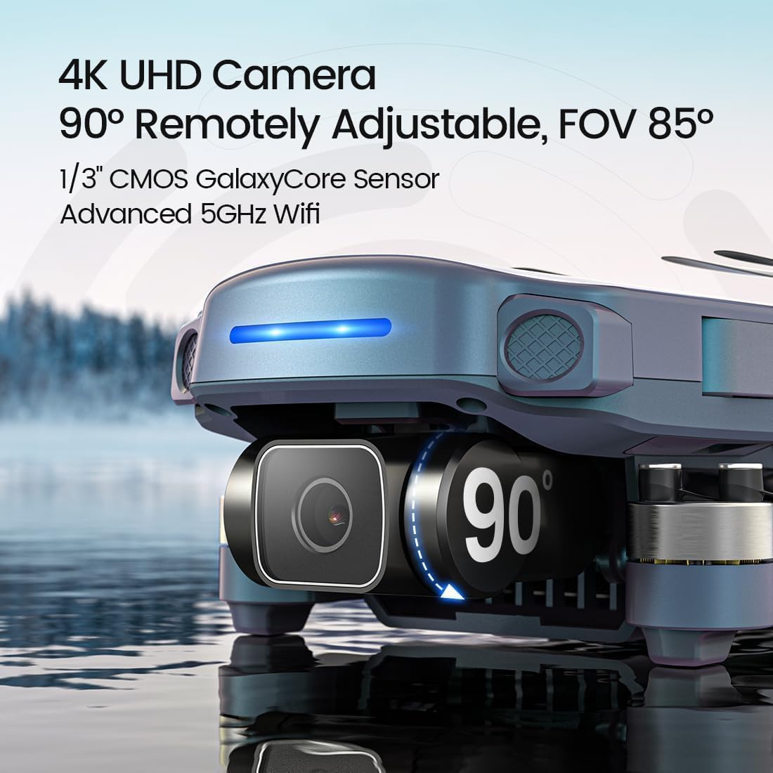 Holy Stone HS360D GPS Drones with 4K Camera for Adults, 249g Foldable RC Quadcopter with 80-Min Flight Time, 6KM Image Transmission, Follow Me, Auto Return, Upgraded HS360S for Beginners