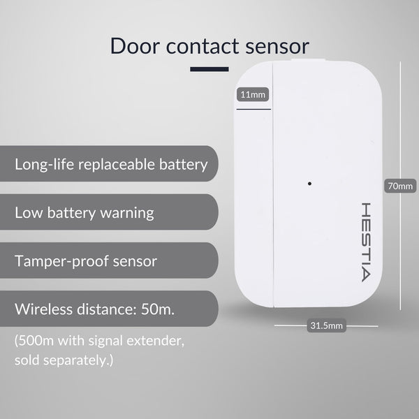 Hestia Wireless Garage Alarm System with Phone App, Metal Garage Sensor, Door Alarm Sensor, Vibration Sensor, Smart Cube Hub House Security System