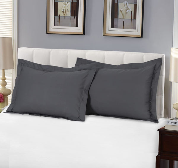 Sapphire Collection Egyptian Cotton 500 TC Hotel White Bedding Set Duvet Cover with Oxford Style Pillowcase Pair (Grey, Double)