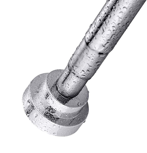 KZGRIT Shower Curtain Rod, Stainless Steel, No Drilling & Rust, Anti-Slip, Adjustable Tension Spring Pole, Extendable Telescopic Rail for Closet,