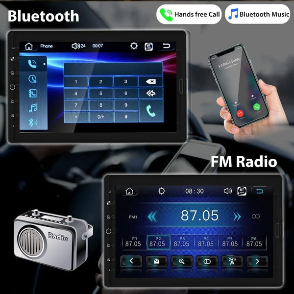 10.1 Inch 10.1" 1080P Detachable Touch Screen Car Stereo Headunit Single Din with Built-in Apple Carplay Car Radio Bluetooth with Reverse Camera Support FM SWC USB TF AUX Mirror Link Android Auto 1Din