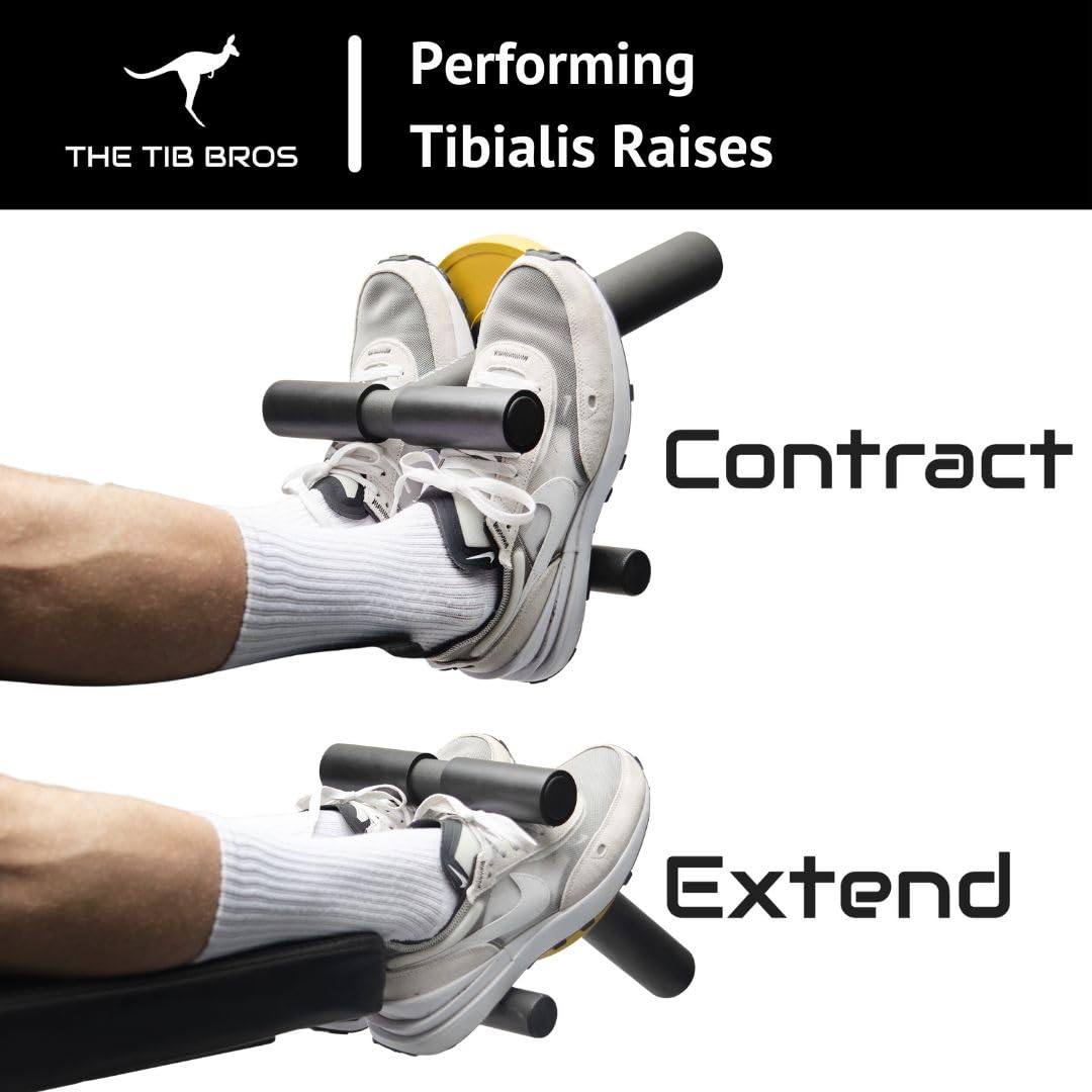 The Tib Bros Tib Bar- Tibialis Raise bar for Tibialis Anterior strengthening exercises (Tib Bar & Nordic Strap)
