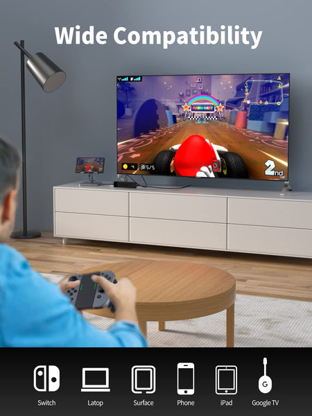 Lemorele 6-in-1 USB C Hub with 4K HDMI, Ethernet, 2 USB Ports, 100W PD Charging for MacBook Pro/Air M1, iPad Pro M1, Switch, Chromecast, PS4