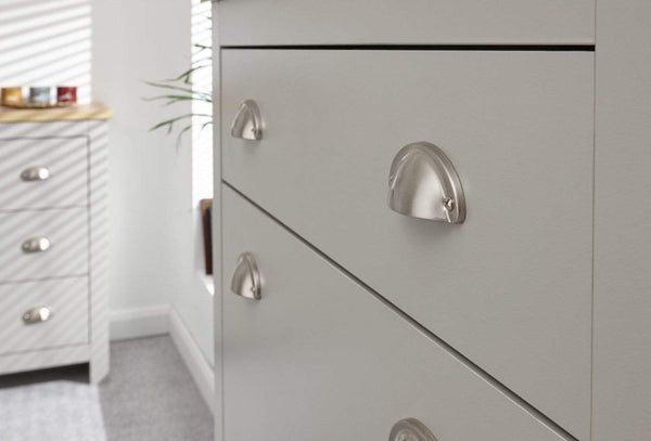 GFW Lancaster 2 Door 1 Drawer Foldable Shoe Cabinet Hallway & Bedroom Living Grey