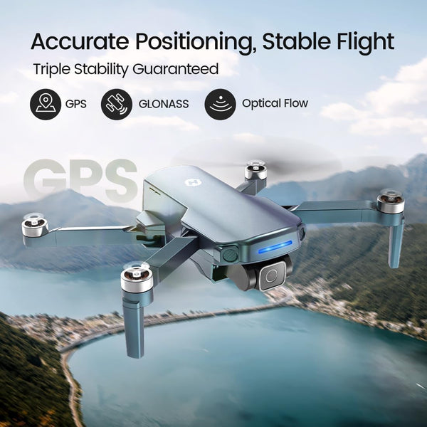 Holy Stone HS360D GPS Drones with 4K Camera for Adults, 249g Foldable RC Quadcopter with 80-Min Flight Time, 6KM Image Transmission, Follow Me, Auto Return, Upgraded HS360S for Beginners