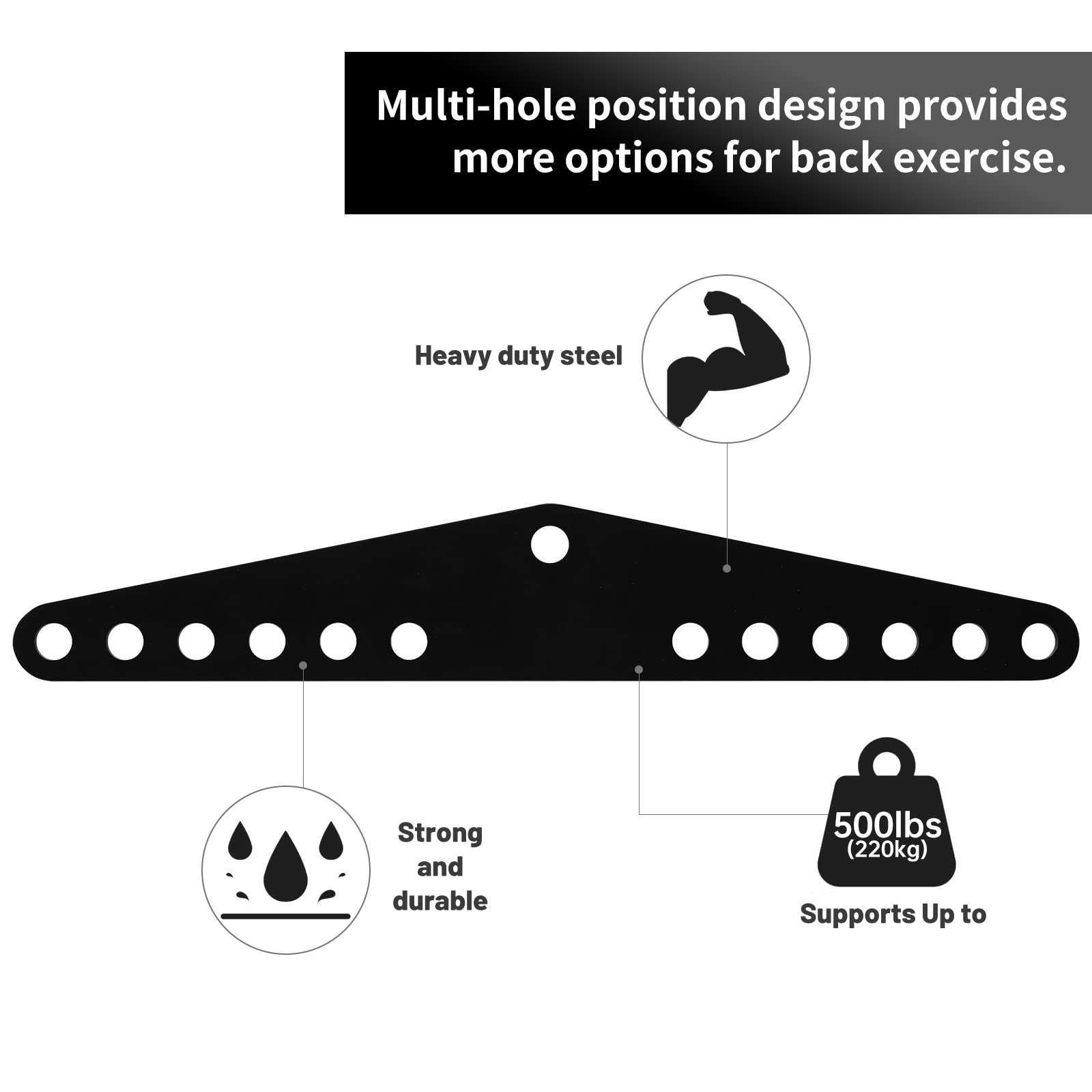 RIMLUFE Double to Single D Handle Cable Weight Workout Pulley System Adaptor Plate Spreader LAT Pull Down BarRope Attachments Cable Machine for Squat