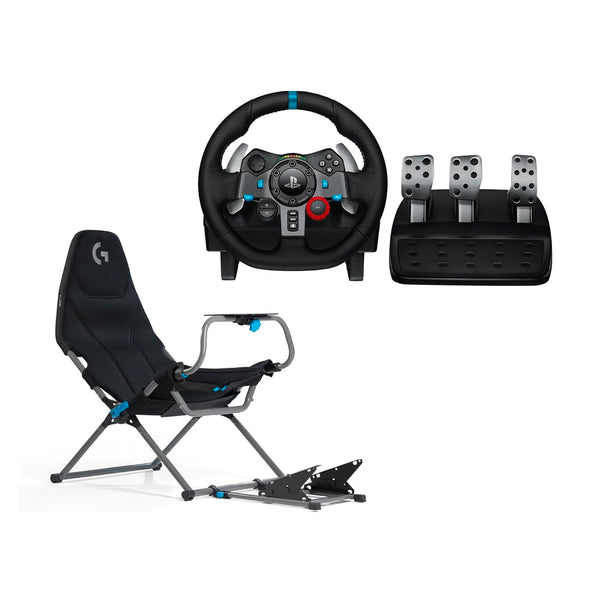 Logitech G G29 Driving Force Racing Wheel and Floor Pedals, Real Force Feedback, Stainless Steel Paddle Shifters, Steering Wheel Cover for PS5, PS4, PC, Mac - Black